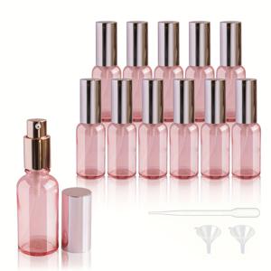 TEMU 12/4개, 핑크 스프레이 병, 1.01oz/30ml 미세 미스트 유리 스프레이 병, 꽃 물주기 및 향수 라벨 청소용 리필 가능 액체 용기, 깔때기 & 측정용 피펫