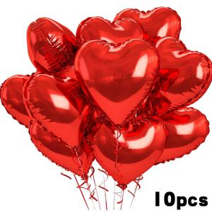 TEMU 10개 진한 피치 하트 모양 알루미늄 필름 풍선 - 18인치 풍선 사랑 장식 데이, 어머니의 날, 생일 및 축제 기념일 - 세인트 패트릭 데이 및 부활절 파티 장식, 축제 장식 | 생동감 있는 디자인 | 알루미늄 필름 풍선, 파티 장식용 풍선