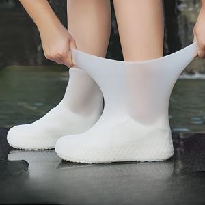 TEMU 1pc 야외 실리콘 비옷 신발 커버, 재사용 가능한 방수 방지, 내구성이 뛰어난 모든 날씨 보호, 여러 색상 제공, 높은 투명성 다크 그레이, 비오는 날 장비 | 다용도 신발 커버 | 유연한 신발 보호대, 방수 신발