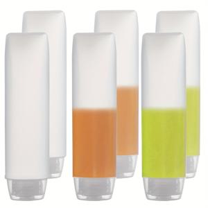 TEMU 6개 여행용 플라스틱 스퀴즈 병, 30ml/1oz 타원형 화장품 용기, 액체용, 손세척 전용, 무향, 및 메이크업에 이상적, 보관|세련된 디자인|내구성 있는 플라스틱