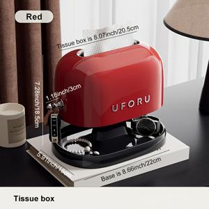 TEMU WFORU 럭셔리 티슈 박스 정리함 - 레트로 스타일, 거실, 주방 또는 욕실용 이중층 수납, 화이트 플라스틱과 골드 악센트, 냅킨, 화장품 및 소품 보관에 완벽, 욕실 정리 및 수납 용품|화장지