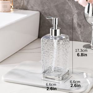 TEMU 1개 리필 가능한 펌프 병 - BPA 프리 플라스틱 핸드 & 샤워 젤 디스펜서, 욕실용 휴대용 폼 생성기, 여행 및 호텔 사용 가능 - 우아한 투명 디자인, 선물 아이디어