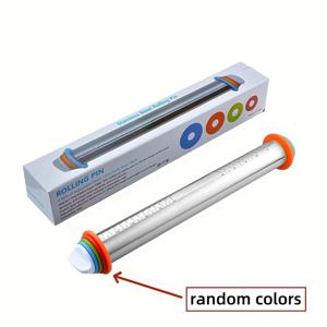 TEMU 1pc 조절 가능한 두께 스테인레스 스틸 롤링 핀, 링 - 베이킹 도우, 피자, 과자, 파스타에 이상적 | 내구성 및 사용이 쉬운 주방 도구, 베이킹 필수품 | 롤링 핀 | 내구성 있는 주방 도구, 베이킹 용품