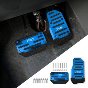 TEMU 2pcs 미끄럼 방지 자동차 페달 세트 - 빨간 합금 , 가속기, 클러치 페달 커버 - 자동차, SUV, ATV에 적합 - 자동 변속 교체 키트, 미끄럼 방지 고무 발받이, 내구성 있는 페달 | 인간공학 페달 | 오래 지속되는 발판