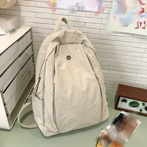 TEMU 여성용 백팩 - 가벼운 나일론 학교 가방, 조절 가능한 어깨끈 & 지퍼 클로저 여행백, 일상용 여성 핸드백, 머스터드 옐로우, 카멜, 베이지, 블랙, 그린 색상 가능 - 직장, 대학, 출퇴근에 적합한 다목적 캐리올, 안전한 지퍼 클로저