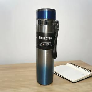 TEMU 800ml/1000ml(27oz/33oz) 316 스테인리스 진공 단열 물병, 휴대용 스트랩 포함, 24시간 뜨겁고 차가운 유지, 누수 방지 휴대용 진공 컵, 야외, 체육관, 하이킹, 캠핑, 여행용, 단열 물병