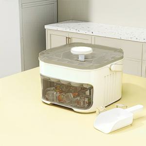 TEMU 25/50 아이스 큐브 트레이, 이지 프레스 뚜껑 & 더블 레이어 보관함 포함 - 휴대용 내구성 강한 커피, 칵테일, 차가운 음료용 아이스 메이커 - 냉장고에 딱 맞는 컴팩트 디자인의 공간 절약 주방 도구|얼음트레이
