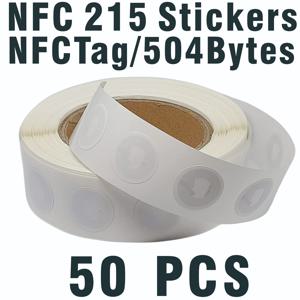 TEMU Ntag 215 태그 스티커, 빈으로 재기록 가능한 PVC NFC 카드 라운드 태그 25mm RFID 태그 504바이트 메모리 NFC 칩, 호환 NFC 지원 휴대폰 및 기기, RFID 스티커