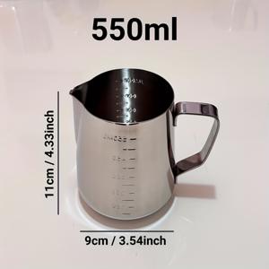 TEMU 350ml/550ml/900ml 용량 스테인리스 밀크 포더, 라떼 아트용 바리스타 밀크 거품 컵과 주둥이, 머신 및 라떼를 위한 전문가용 스팀 켓틀, 커피숍 용품 학교 용품