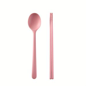 TEMU 2pcs 세트 풀 패키지 실리콘 통합 젓가락 및 스푼, 소형 수프 스푼, 혼합 스푼, 샐러드 스푼, 디저트 스푼