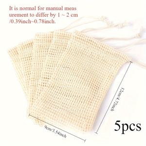 TEMU 5개 세트의 메쉬 샴푸 보관 가방, 부드러운 폼 넷은 풍부한 라텍스를 생성하며, 부드러운 세척 샴푸 가방, 고급스러운 목욕, 샤워, 여행, 가정 경험을 위한 재사용 가능한 미용 도구입니다.