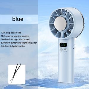 TEMU 5200mAh 초장시간 사용 가능한 휴대용 핸드헬드 팬 - 100단계 속도 조절, 접이식 디자인, 리모컨 및 디지털 디스플레이, 가벼운 ABS 소재 실내/야외용 - 여름 선물 추천|서큘레이터선풍기