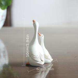 TEMU 1개 창의적인 레진 공예 흰 거위 엄마와 새끼 오리 테이블 장식, 정원 및 마당 장식품, 침실, 거실, 사무실 다용도 멀티씬 레진 아트 피스