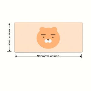 TEMU 1개 카카오프렌즈 라이언 게이밍 마우스패드 & 데스크 매트 - 귀여운 곰돌이 디자인, 미끄럼 방지 고무 베이스, 세탁 가능한 표면, 사무실/학교/홈데코용, 대형 데스크 액세서리, 워크스테이션 소품