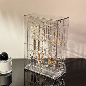 TEMU 1pc 투명 아크릴 보석 보관 상자, 2개 서랍 6층 보석 보관 랙 - 보석/액세서리 정리함 - 목걸이 디스플레이 랙 - 다기능 귀걸이, 목걸이, 반지, 반지, 앰블럼 정리함 - 가정용 보석 보관용 투명 디자인 - 투명한 시각 - 쉬운 액세스 - 휴일 선물