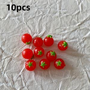 TEMU 10개 미니어처 인형의 집 토마토, 미니어처 토마토, 미니어처 야채 인형의 집 모델, 사진 소품, 남성용 키체인 DIY 공예, 귀걸이, 팔찌, 목걸이 및 기타 휴일 선물