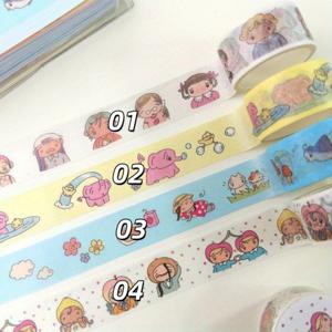 TEMU 와시 테이프 4롤 - 귀여운 카와이 동물 스티커, 저널 & 플래너용, 스크랩북킹, 백투스쿨 2025 필수품, 벽 장식 스티커, 선물 태그