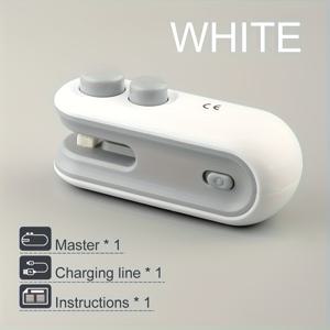TEMU 1개 USB 전원식 자석 밀봉 스낵 봉투 밀봉기 - 리튬 폴리머 배터리 내장, 고속 충전(16W), 휴대용 핸드헬드 밀봉기 (칩스, 쿠키, 도시락, 여행, 가정, 사무실용) - 충전 케이블 포함, 컴팩트 디자인으로 신선도 유지, 모던한 외관과 내구성 있는 플라스틱 본체