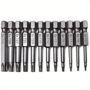TEMU 1세트 S2 스틸 자석 안전 방식 6각형 비틀림 방지 스타드 드라이버 키트, 12pcs 포함 4인치 T5-T40 헥스 핸들, 50mm 길이, 육성 센터 홀 안전 헤드