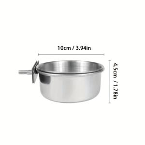TEMU 2pcs 스테인레스 스틸 새 먹이 그릇, 물 마시는 용기와 함께 클램프 온 애완 동물 식품 그릇, 파로트, 토끼, 햄스터, 작은 동물용 케이지 컵