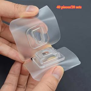 TEMU 40개/20세트 양면 접착 후크, 벽걸이 후크, 자체 접착 후크, 욕실 주방 사무실 거울 걸이, , 종이 타월 상자에 적합, 가정용 고정 접착 브래킷, 후크