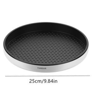 TEMU 1pc 360도 회전 화장품 정리함 - 대용량 플라스틱 메이크업 보관함, 미끄럼 방지 바닥, 독립형 화장대 트레이, , 향수, 립스틱 - 경량, 독립형, 전기 불필요