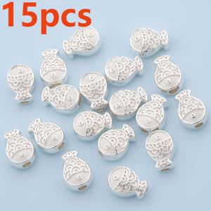 TEMU 30개/15개 주석 합금 물고기 모양 비즈, 보석 만들기용 빈 스페이서 비즈, DIY 공예 용품, 목걸이, 팔찌, 열쇠끈 액세서리 포함, 머리 짓는 공예용