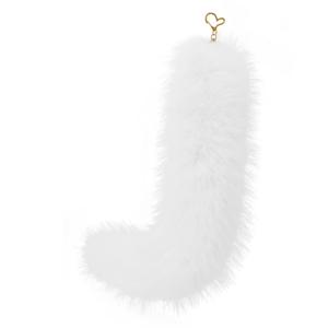 TEMU 할로윈 코스프레용 인조 퍼 여우 꼬리 - 6가지 색상 옵션 (검정/흰색/회색/갈색/빨강/파랑) - 파티 & 역할놀이를 위한 부드러운 플러시 동물 의상 액세서리, 골든 후크 포함