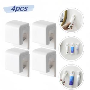 TEMU 4pcs 치약 홀더 얼굴 클렌저 클립, 붙이식 벽걸이 클렌저 수건 열쇠장 자체 붙이식 걸이 장착 홀더 방수 접착식 걸이 중량 (화이트) - 재질: 플라스틱; 장착 유형: 벽걸이; 특수 기능: 경량