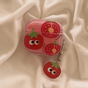 TEMU 토마토 패턴 이어폰 케이스 커버, for AirPods 1/2 및 for AirPods 3/Pro/Pro 2 호환