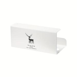 TEMU 드릴 필요 없는 접착식 주방 티슈 홀더 1/2개 세트 - 사각 캐비닛 롤 페이퍼 타월 정리대, 사슴 머리 디자인, 화장실 및 주방 수납용 블랙 & 화이트