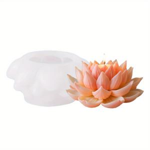 TEMU 로터스 캔들 실리콘 몰드용 - 3D 에폭시 레진 공예, 고온 저항성 홈 데코용 DIY 꽃 장식, 복잡한 꽃 디자인의 내구성 있는 재사용 가능한 몰드