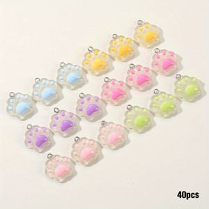 TEMU 20/40개 19X20Mm 수지 투명 동물 고양이 발톱 수지 펜던트 DIY 귀걸이 목걸이 수제 보석 만들기 펜던트