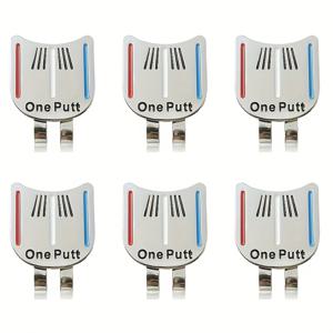 TEMU 6개 OnePutt 골프 공 마커, 자석 모자 클립 포함 - 퍼팅, 정밀 드롭 디자인, 골프 코스 또는 연습 그린에서 쉽게 사용할 수 있는 흰색 정렬 목표 도구, 골프 액세서리, 골프 공 마커