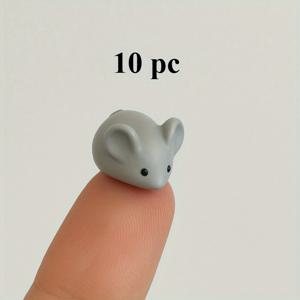 TEMU 10개 미니 레진 마우스 피규어 - 화분 장식용 귀여운 흰색 동물 조각상, 인형집 액세서리 & 미니어처 풍경 | PVC/레진 소재, 배터리 불필요 | 할로윈, 크리스마스, 부활절, 생일 선물 및 애니메이션 테마 데코에 완벽한 세밀한 디자인과 매끄러운 마감