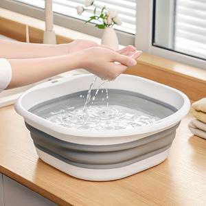 TEMU 접이식 발욕조 - 휴대용 및 가정용, 내구성 있는 플라스틱 비전기 발욕조, 공간 절약 디자인, 휴대가 편리한 발 관리, 세탁 및 욕실, 발 담그기, 콤팩트한 담그기, 쉽게 보관, 가정용 휴식, 공간 절약 담그기, 가벼운 담그기, 견고한 구조, 휴식 찾기