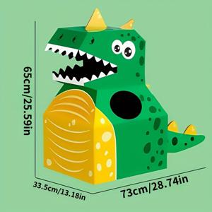 TEMU DIY 공룡 종이 상자 - 착용 가능한 티렉스 모델, 4계절용 의상 액세서리 & 사진 소품