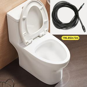 TEMU 5m/196.85inch 전기 배수 클리너 - 1pc 파이프 청소 스프링 하수구 화장실 바닥 배수 클리너, 통합 헤드, 전기 없음, 가정 및 상업용으로 내구성 있는 금속 구조, 세련된 전기 클리너 디자인, 효율적인 청소 도구