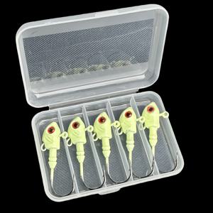 TEMU 5팩 박스형 루어 피쉬 헤드, 7g/10g/14g 소프트 베이트 무게 및 훅 세트 포함 리플리스 낚시 바늘