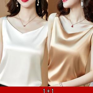 TEMU 1+1 여성 여름 캐주얼 나시티 민소매 정장 티 셔츠 상의