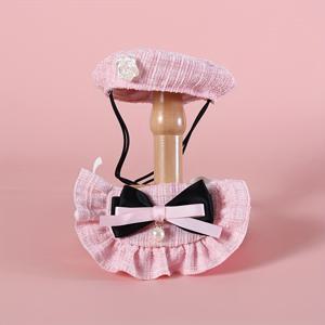 TEMU 반려동물 액세서리 2개 세트, 반려동물 베레모 1개와 꽃 무늬 나비 넥타이 빕 1개 포함, 테디, 포메라니안과 같은 고양이와 소형견 품종에 적합, 배터리 없음