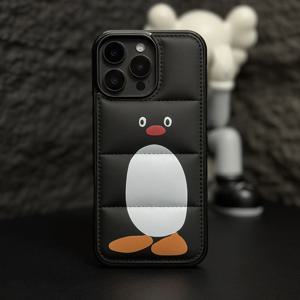 TEMU 아이폰 17 프로 맥스용 귀여운 펭귄 테마 케이스 - 다운 재킷 디자인, 아이폰 모델 16, 15, 14, 13, 12 및 11 프로 맥스, 16E, 13미니, 12미니, XR, XS 맥스, 15플러스 호환 가능, 안전한 그립감과 미끄럼 방지 기능이 있는 소프트 터치 3D 소재 패퍼 케이스|그립톡|아이폰케이스