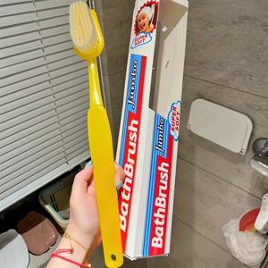 TEMU 초대형 소프트 브러시 목욕솔 - 전신 클리닝용 내구성 있는 수동 바디 스크러버, 배터리 필요 없음, 견고하고 잡기 쉬운 손잡이, 민감한 피부에 적합한 무향 라이트 베이지, 파티 액세서리 & 기념품 선물, 욕실 용품, 인체공학적 핸들, 부드러운 솔 구조
