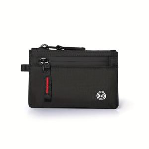 TEMU 남성용 RFID 차단 미니 여행 지갑 - 슬림 비즈니스 디자인, 안전한 지퍼 잠금장치 및 손목 스트랩 포함, ID, 신용카드, 현금을 위한 컴팩트 블랙 정리함, 디자인, 고품질 지퍼|카드지갑|명함지갑