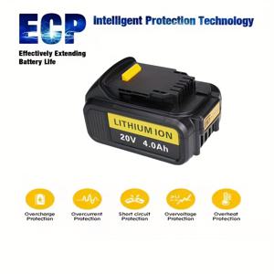 TEMU DCB200 20V 4000mAh 리튬 배터리 교체용 - f f Dewalt 18V DCB184, DCB200, DCB182, DCB180, DCB181, DCB182, DCB201, DCB206 호환
