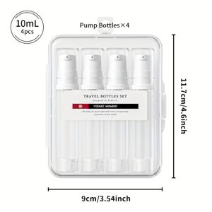 TEMU 유에메이모먼트 4개 여행용 병 세트 - 누수 방지, 리필 가능 화장품 용기, 로션, 샴푸 및 크림용 - 스프레이 & 펌프 병이 포함된 휴대용 세면도구 키트, 이동 중 필수품에 이상적