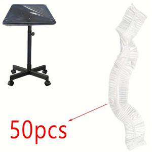 TEMU 50개 소형 플라스틱 투명 샬롱 트레이 커버, 남녀 공용 성인용, 인쇄 없음, 일반 헤어 스타일, 바버 테이블 , 샬롱 장비 액세서리