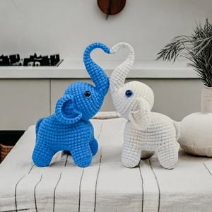 TEMU 1세트 수제 크로셰 아미구루미 코끼리 플러시 DIY 키트, 혼합 색상 원단, 모든 계절 공예 세트 생일 및 데이 선물