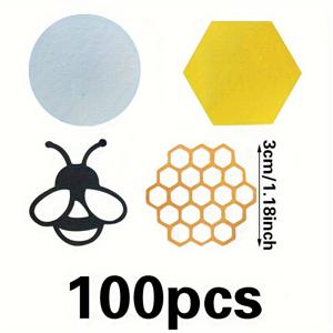 TEMU 100개 세트 벌과 꿀벌 색종이 컷아웃, 봄 테마 파티 장식, 테이블 스파터 프로프, DIY 공예 용품, 전기 없음, 종이 재료, 깃털 없음
