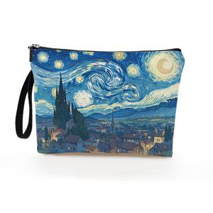 TEMU Van Gogh Starry Night에 영감을 받은 화장품 가방, 패션 도시 풍경 지퍼 화장품 가방, 여성에게 완벽한 선물, 남녀 공용용 성인, 폴리에스터, 향수 없음, 6.7x9.9 인치